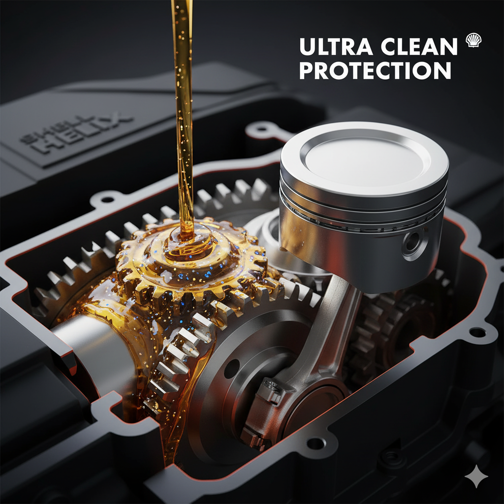 Mecánico con lubricantes Shell